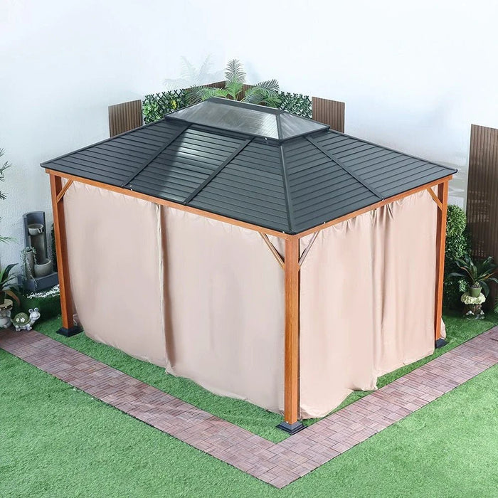 Jasmy Gazebo-Brown/Black-3x4 M-With 2-Year Warranty