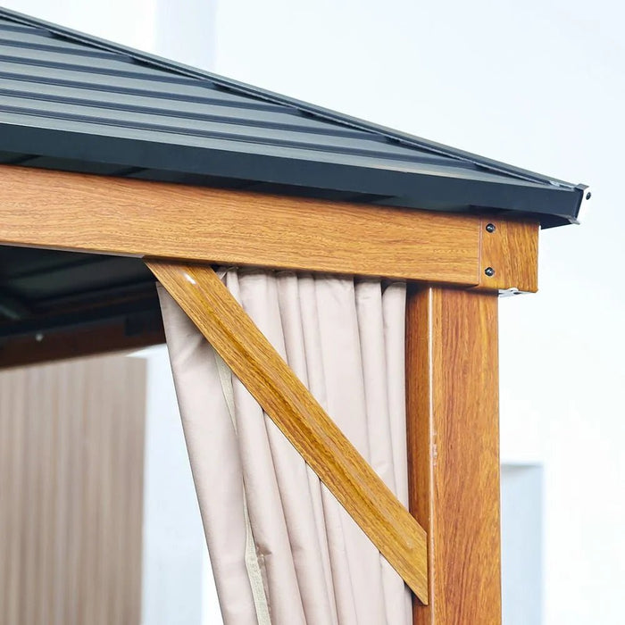 Jasmy Gazebo-Brown/Black-3x4 M-With 2-Year Warranty