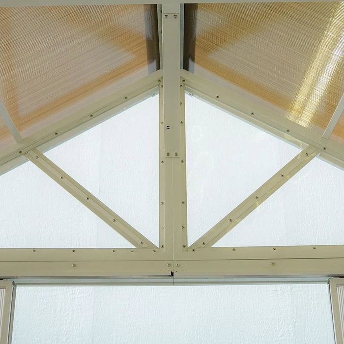 Alfa House Gazebo-White/Brown-With 2-Year Warranty
