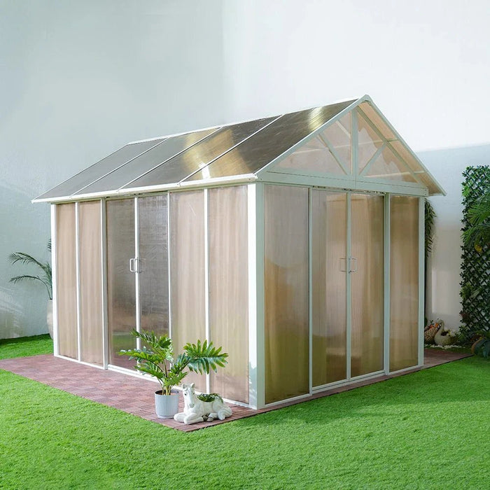 Alfa House Gazebo-White/Brown-With 2-Year Warranty