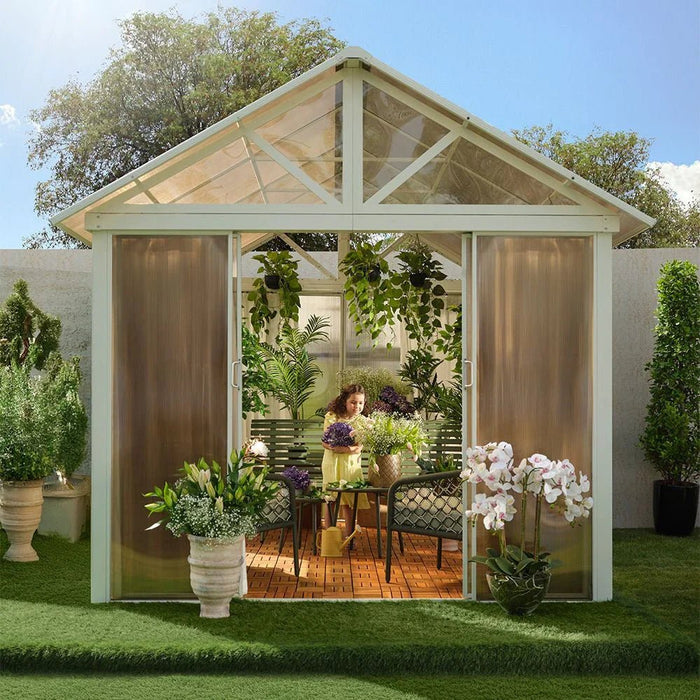 Alfa House Gazebo-White/Brown-With 2-Year Warranty