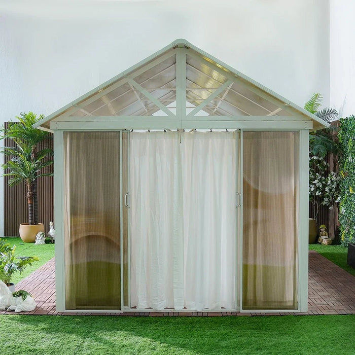 Alfa House Gazebo-White/Brown-With 2-Year Warranty