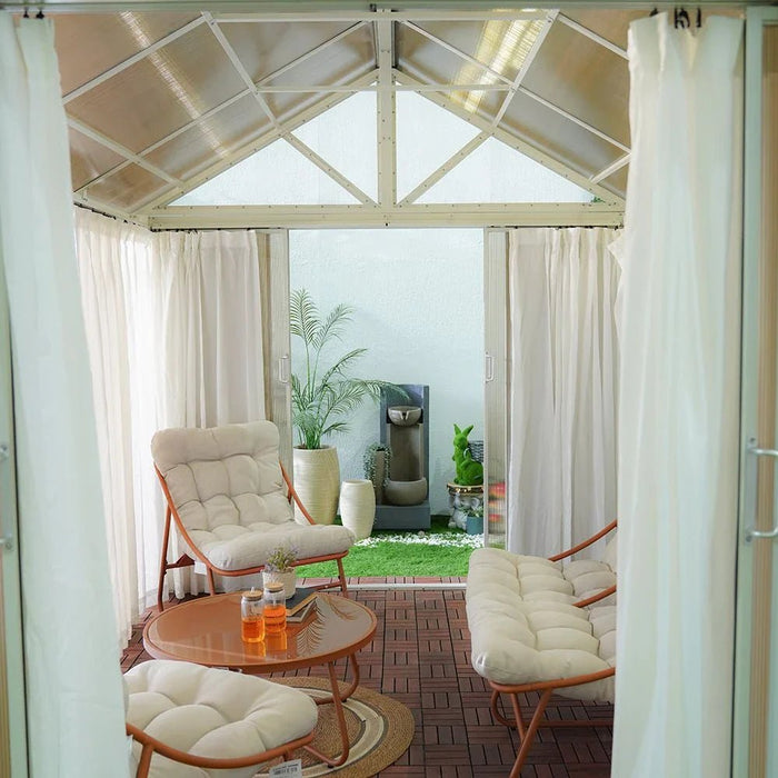 Alfa House Gazebo-White/Brown-With 2-Year Warranty