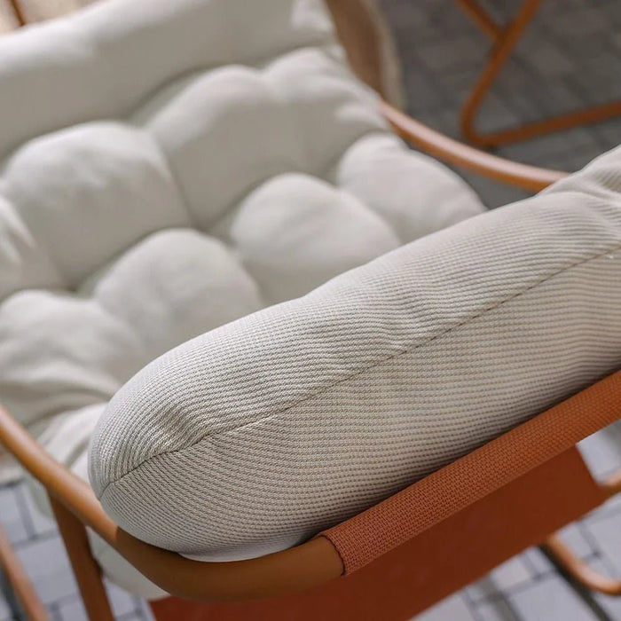 Zoya 4-Seater Sofa Set-Orange/Cream-With 1-Year Warranty