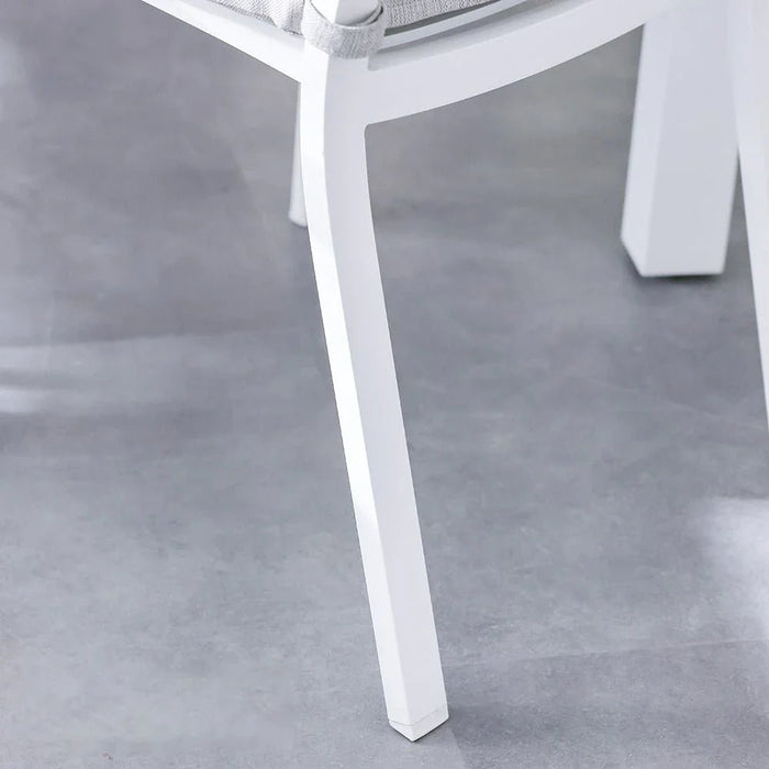 Alba 1 + 6-Seater Dining Set-White/Light Grey-With 1-Year Warranty
