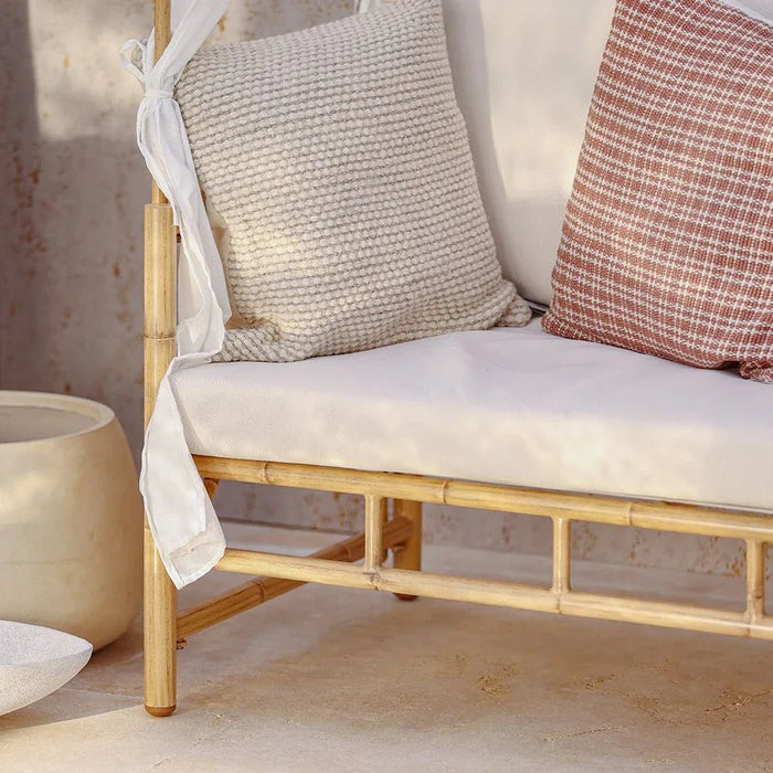 Serena Bistro Canopy Sofa - White/Bamboo - With 1-Year Warranty