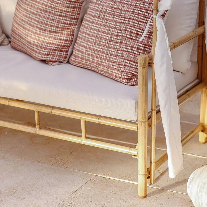 Serena Bistro Canopy Sofa - White/Bamboo - With 1-Year Warranty