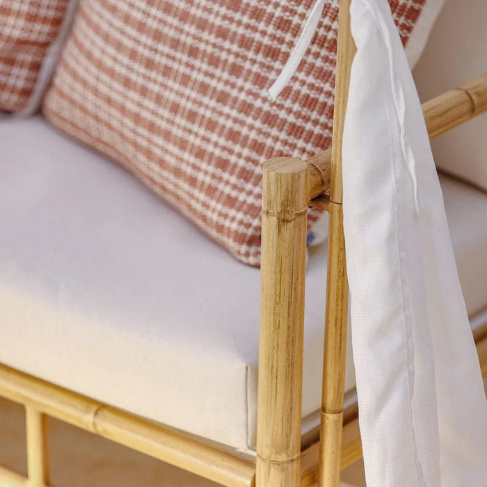 Serena Bistro Canopy Sofa - White/Bamboo - With 1-Year Warranty