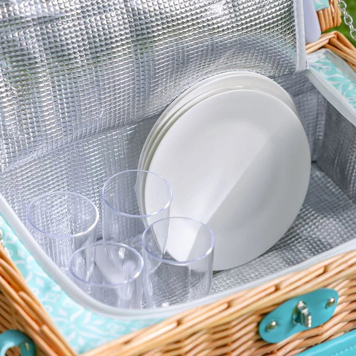 Picnic Basket Set-4 Pieces-Multi-color