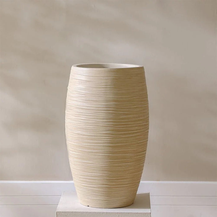 Fibre Clay Pot-Sand-24x24x39 cm