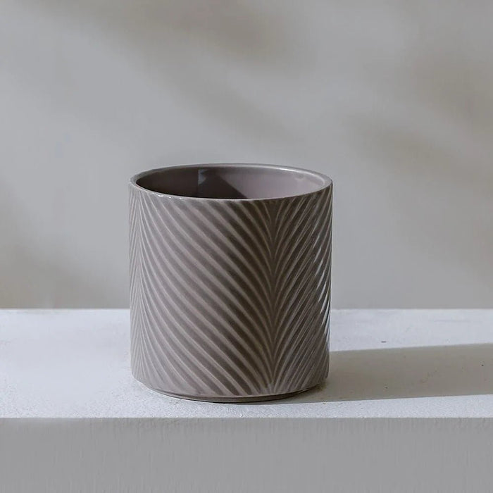 Ceramic Leaf Pot-Grey -13x13x13 cm