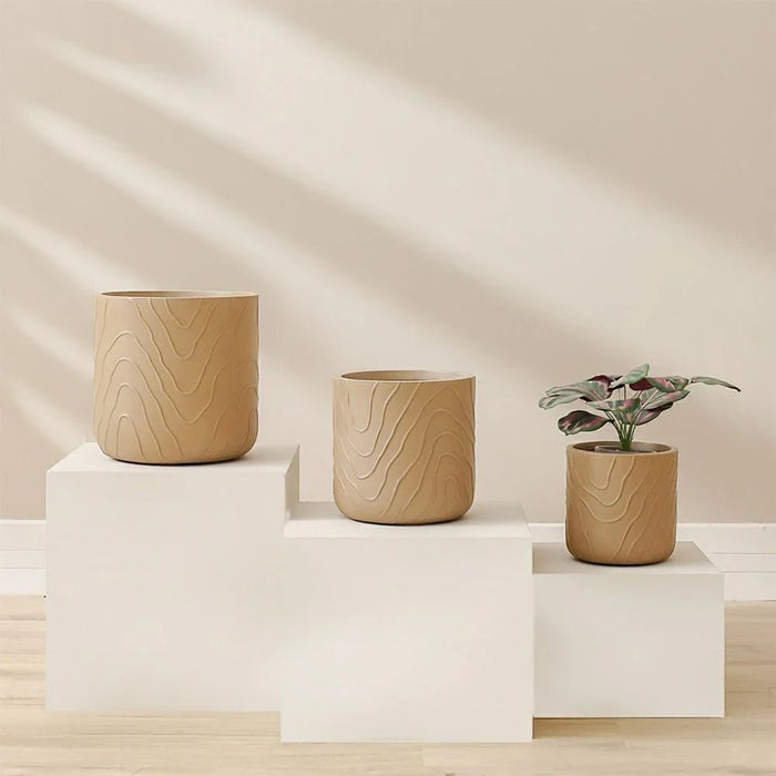 Fibre Clay Pots Abstract Design-30X30X30 Cm