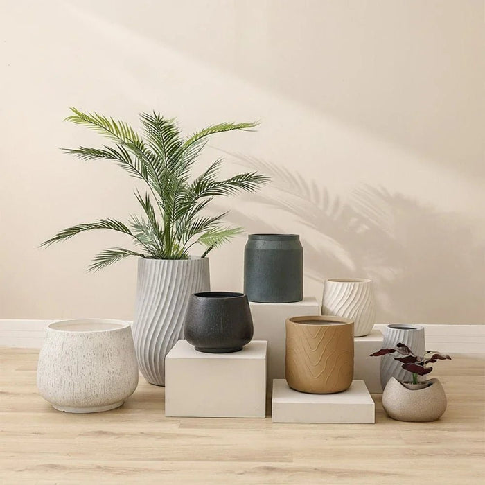 Fibre Clay Pots Abstract Design-30X30X30 Cm