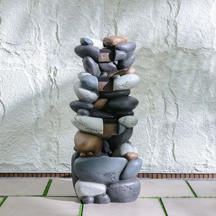 Pebble Fountain - Multi-color - 57x40x130 cm