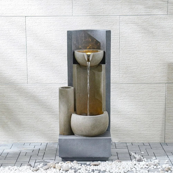 Dual Bowl Fountain-Multi-color-41x35x100 cm