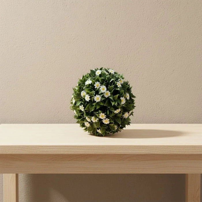 Artificial Topiary Ball-Bougainvillea + Daisy-28 cm