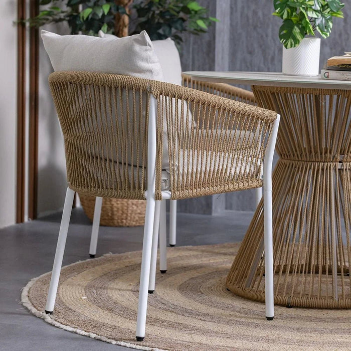 Nuvana 1 + 4-Seater Dining Set-Brown/Beige-With 1-Year Warranty