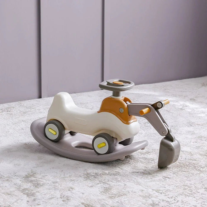 3-in-1 Kids Excavator & Rocking Horse & Car