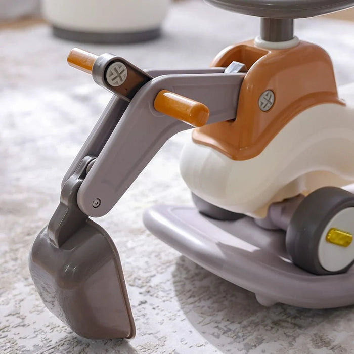 3-in-1 Kids Excavator & Rocking Horse & Car