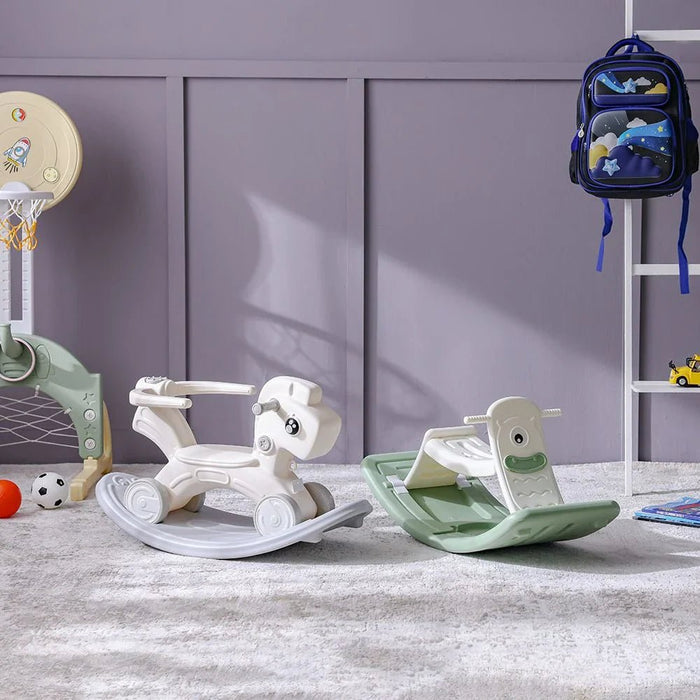 2-in-1 Kids Rocking Horse & Balance Plate-Multi-color