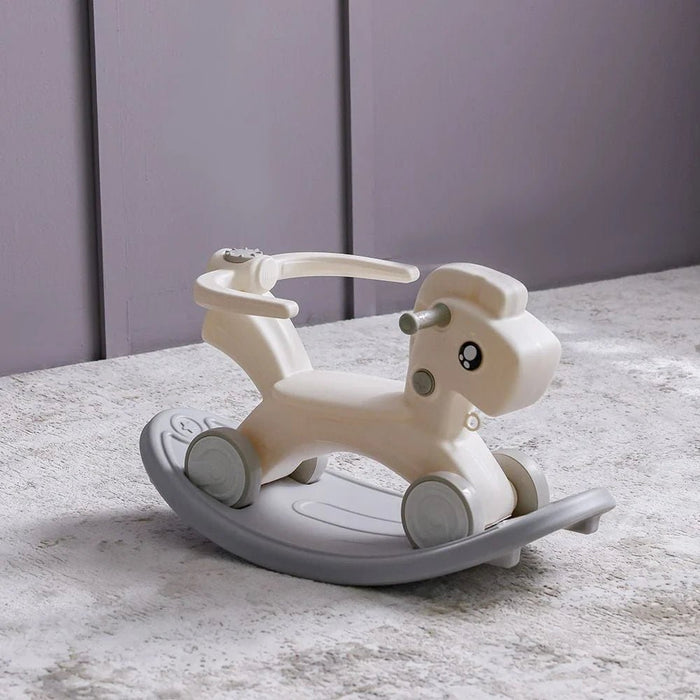 2-in-1 Kids Rocking Horse & Car-With Grey Base
