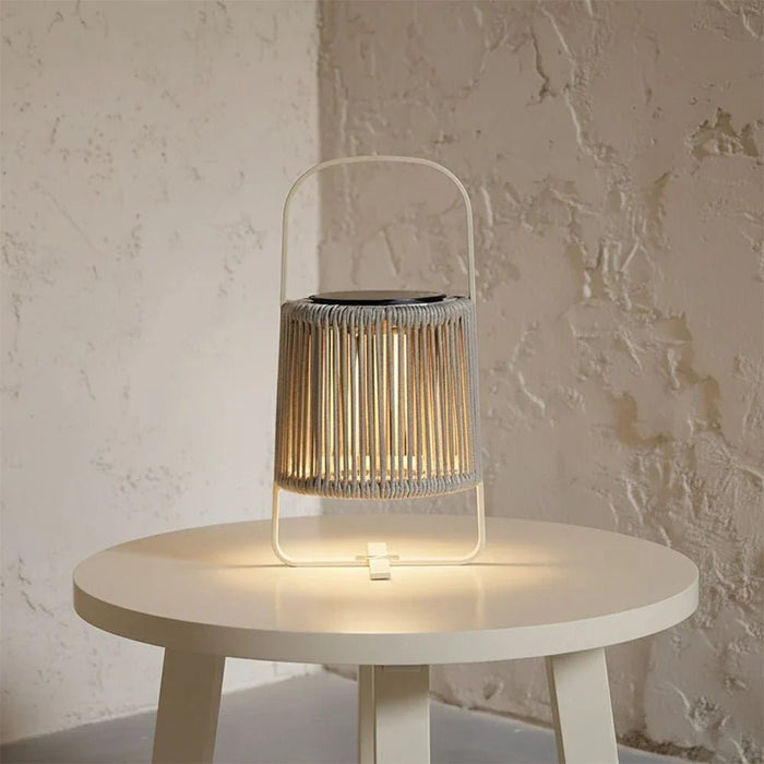 Rope Led Light With Solar And Bluetooth Speaker - Beige