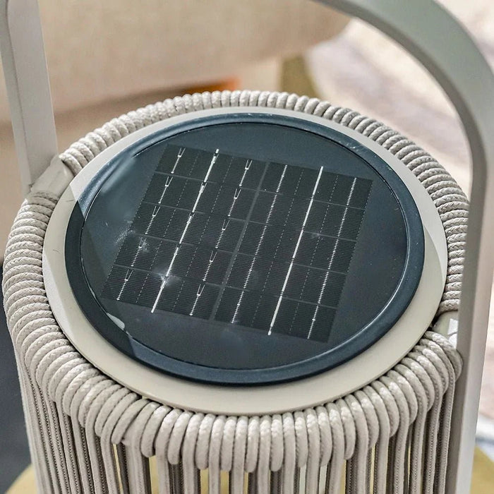 Rope Led Light With Solar And Bluetooth Speaker - Beige