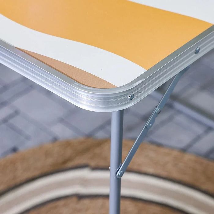 Picnic Folding Table 80X60X70Cm Marble Finish-Muted Desert Waves