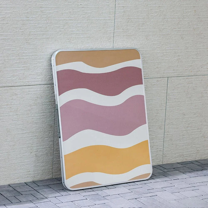 Picnic Folding Table 80X60X70Cm Marble Finish-Muted Desert Waves
