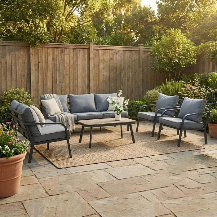 Ivory 7-Seater Sofa Set - Grey