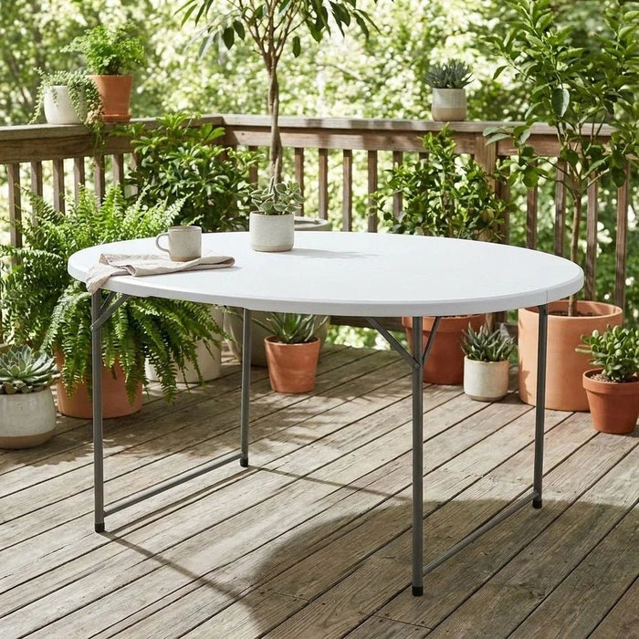 Recto Round Folding Table - White
