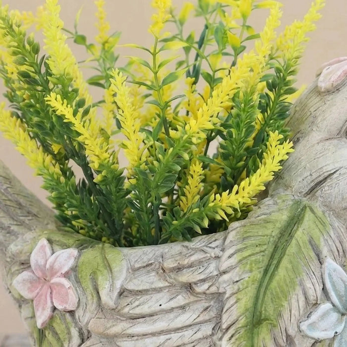 Mgo Bird Planter 34X20.5X25.5Cm, Multicolour, Decorative Bird Garden Planter, Magnesium Oxide, For Small Plants, Balcony Corners And Garden Accents