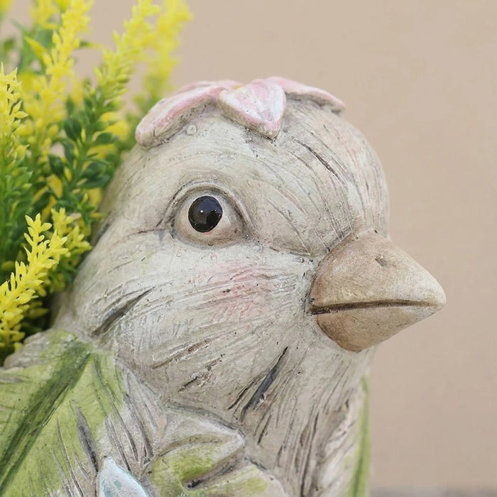 Mgo Bird Planter 34X20.5X25.5Cm, Multicolour, Decorative Bird Garden Planter, Magnesium Oxide, For Small Plants, Balcony Corners And Garden Accents