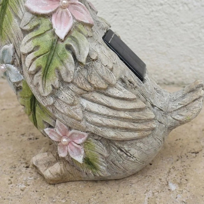 Mgo Duck With Solar Light 23.5X13.5X36Cm, Multicolour, Solar Duck Garden Ornament, Magnesium Oxide, For Softly Lit Pathways And Patio Corners