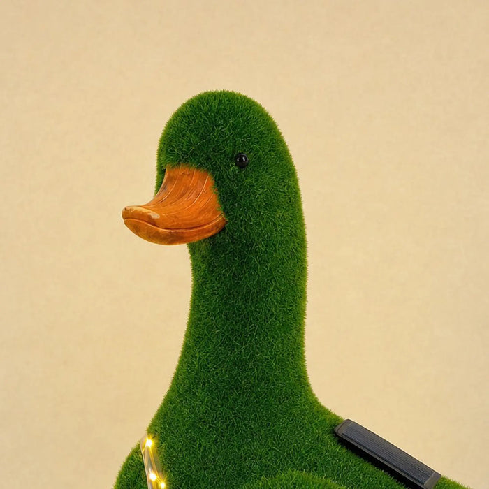 Mgo Duck Green With Lights 24X19X32Cm, Illuminated Duck Garden Ornament, Magnesium Oxide Construction, For Softly Lit Pathways And Patio Corners
