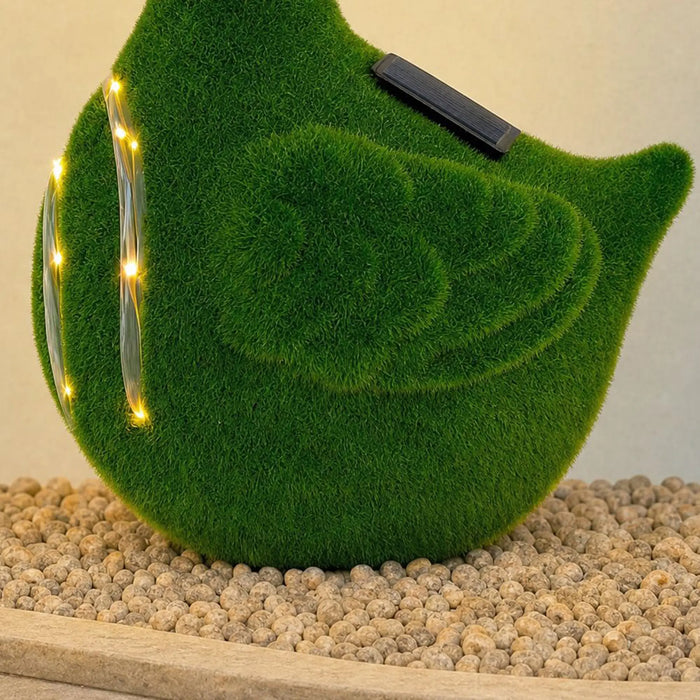 Mgo Duck Green With Lights 24X19X32Cm, Illuminated Duck Garden Ornament, Magnesium Oxide Construction, For Softly Lit Pathways And Patio Corners