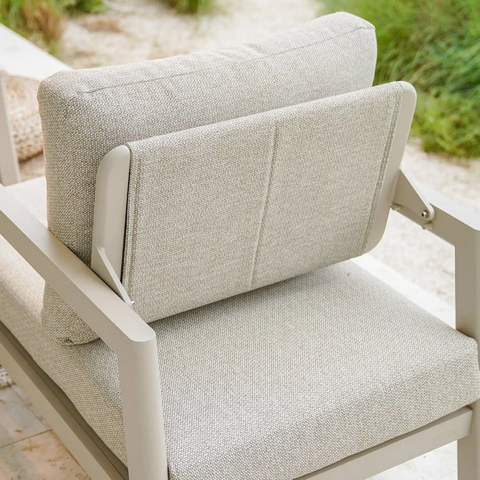 Carol 5-Seater Outdoor Sofa Set | Aluminum Frame Garden Furniture | Modern Design Patio Sofaset | Outdoor Seating Table And Chairs For Lawn Garden-Champagne
