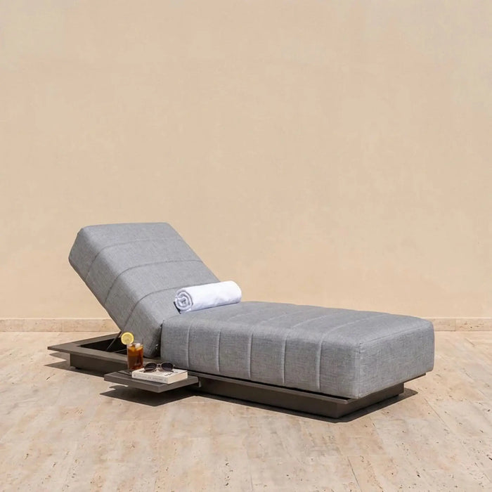 Elite Sun Lounger | All Weather Patio Sunloungers | Single Relaxing Chair | Modern Design Outdoor Furniture For Gardens Lawns Poolsides L205xW80xH40cm - Champagne