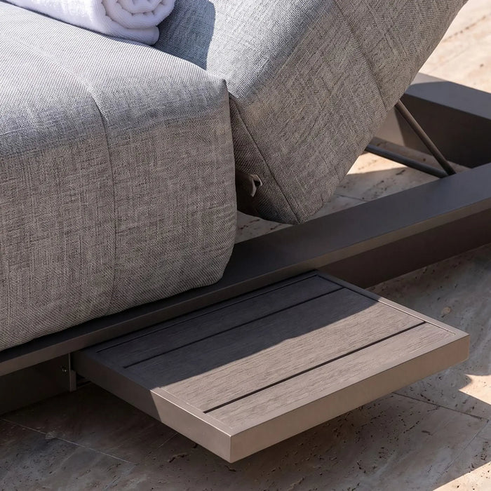 Elite Sun Lounger | All Weather Patio Sunloungers | Single Relaxing Chair | Modern Design Outdoor Furniture For Gardens Lawns Poolsides L205xW80xH40cm - Champagne