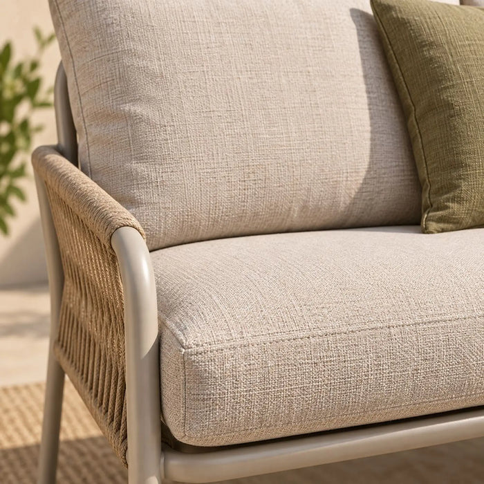 Glory 5-Seater Outdoor Sofa Set | Steel Frame Garden Furniture | Modern Design Patio Sofaset | Outdoor Seating Table And Chairs For Lawn Garden-Beige