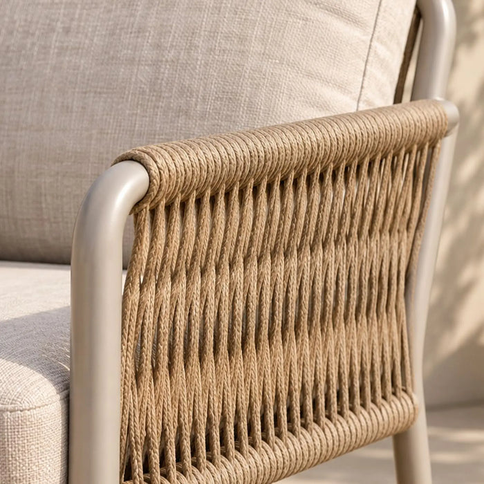 Glory 5-Seater Outdoor Sofa Set | Steel Frame Garden Furniture | Modern Design Patio Sofaset | Outdoor Seating Table And Chairs For Lawn Garden-Beige