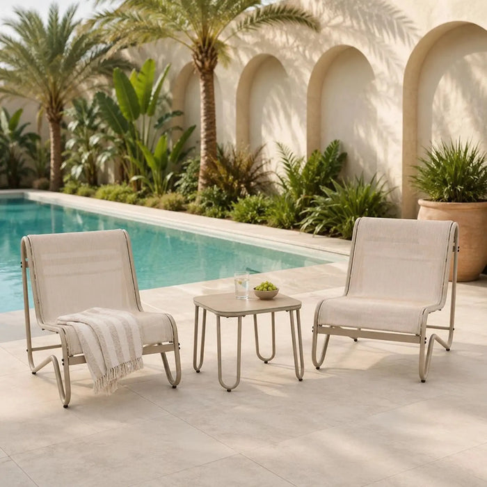 Lava Balcony Set 1+2 | 2-Seater Set With Table | All Weather 3 Piece Bistro Set With Coffee Table | Modern Design Furniture For Balcony Outdoor Garden -