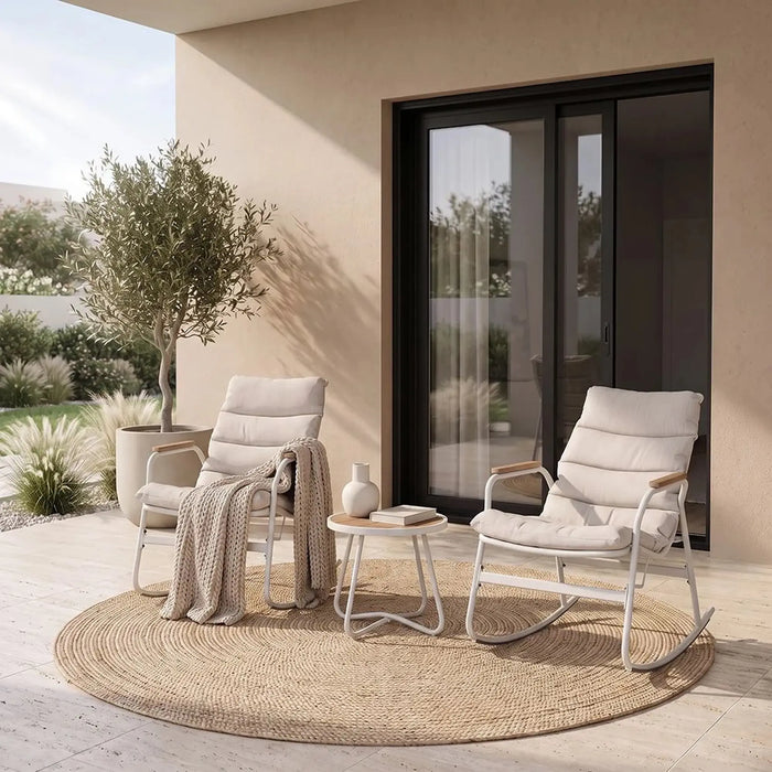 Ethen Balcony Set 1+2 | 2-Seater Set With Table | All Weather 3 Piece Bistro Set With Coffee Table | Modern Design Furniture For Balcony Outdoor Garden -