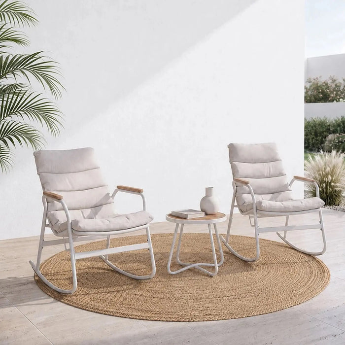 Ethen Balcony Set 1+2 | 2-Seater Set With Table | All Weather 3 Piece Bistro Set With Coffee Table | Modern Design Furniture For Balcony Outdoor Garden -