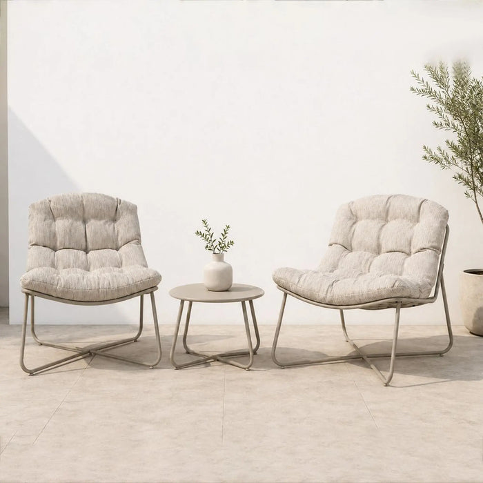 Aspen Balcony Set 1+2 | 2-Seater Set With Table | All Weather 3 Piece Bistro Set With Coffee Table | Modern Design Furniture For Balcony Outdoor Garden -