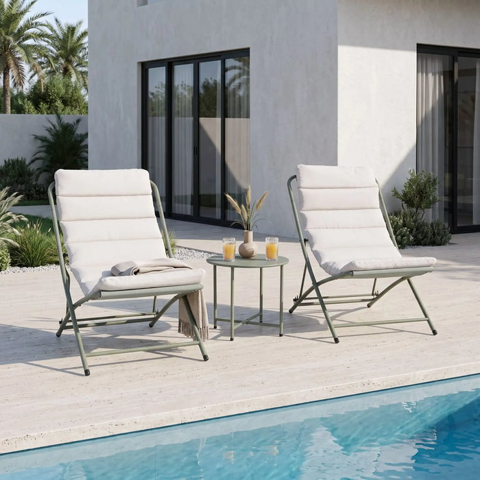Lima Balcony Set 1+2 | 2-Seater Set With Table | All Weather 3 Piece Bistro Set With Coffee Table | Modern Design Furniture For Balcony Outdoor Garden -