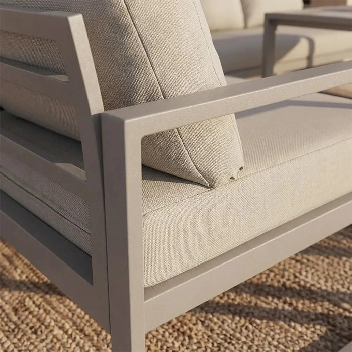 Valencia 8-Seater Outdoor Sofa Set | Steel Frame Garden Furniture | Modern Design Patio Sofaset | Outdoor Seating Table And Chairs For Lawn Garden-White