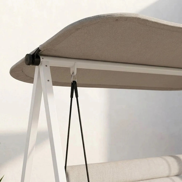 La Palma 3-Seater Swing Chair | Three Seater Hammock Chair | Modern Design Hanging Chair | Swing Chair For Indoor Outdoor Garden Patio L217xW135xH170cm - Grey