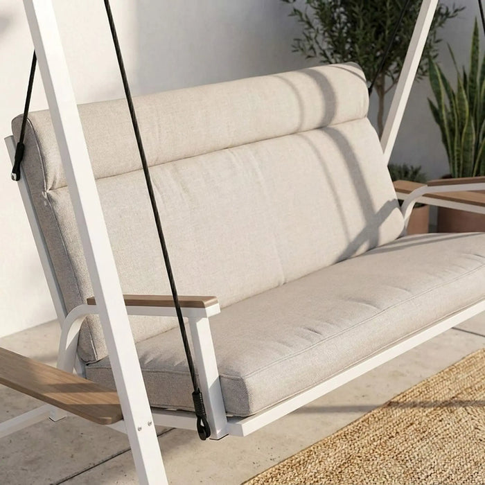 La Palma 3-Seater Swing Chair | Three Seater Hammock Chair | Modern Design Hanging Chair | Swing Chair For Indoor Outdoor Garden Patio L217xW135xH170cm - Grey
