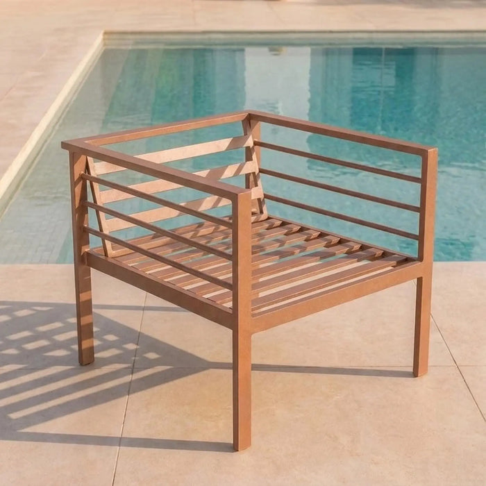 Marteena 7-Seater Outdoor Sofa Set | Steel Frame Garden Furniture | Modern Design Patio Sofaset | Outdoor Seating Table And Chairs For Lawn Garden-Yellow